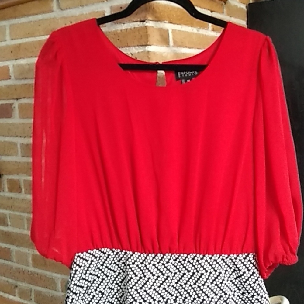 Red, White & Black size 14 dress by Enfocus Studio